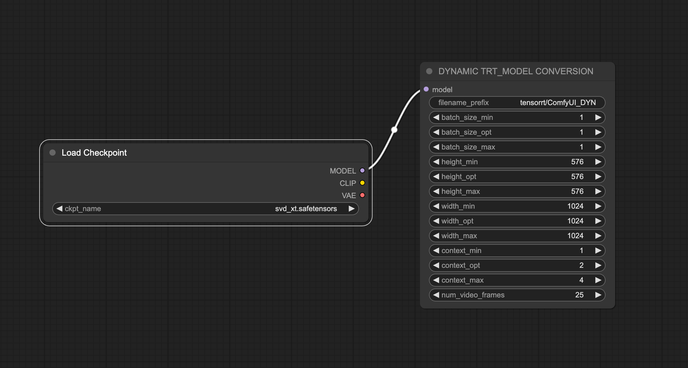 trt comfyUI build process